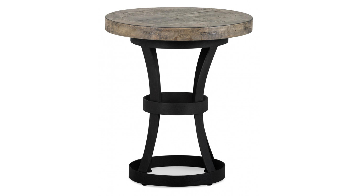 Table De Chevet Bois Métal Marron 45x45x50cm