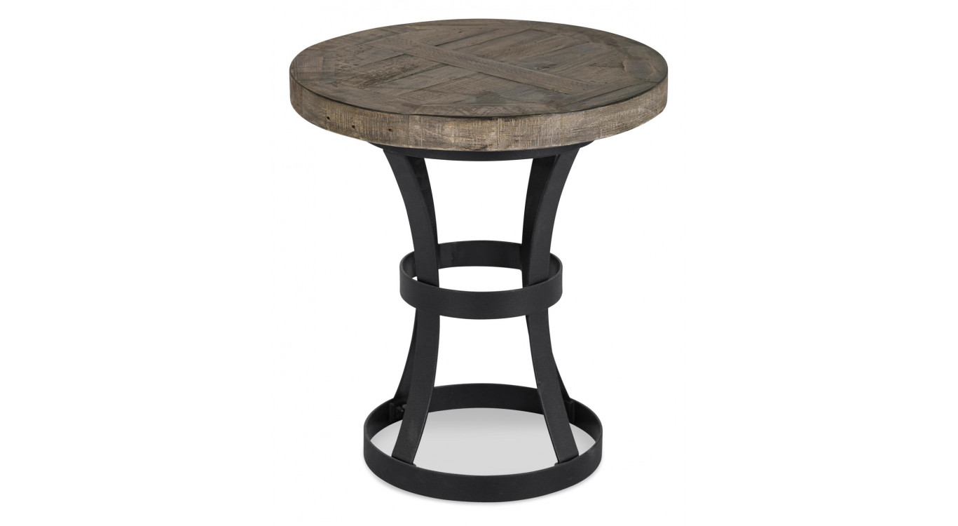 Table De Chevet Bois Métal Marron 45x45x50cm