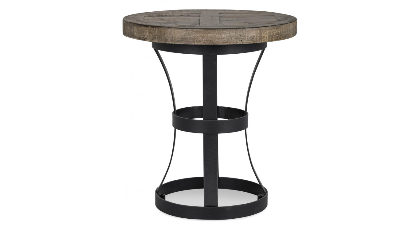 Table De Chevet Bois Métal Marron 45x45x50cm