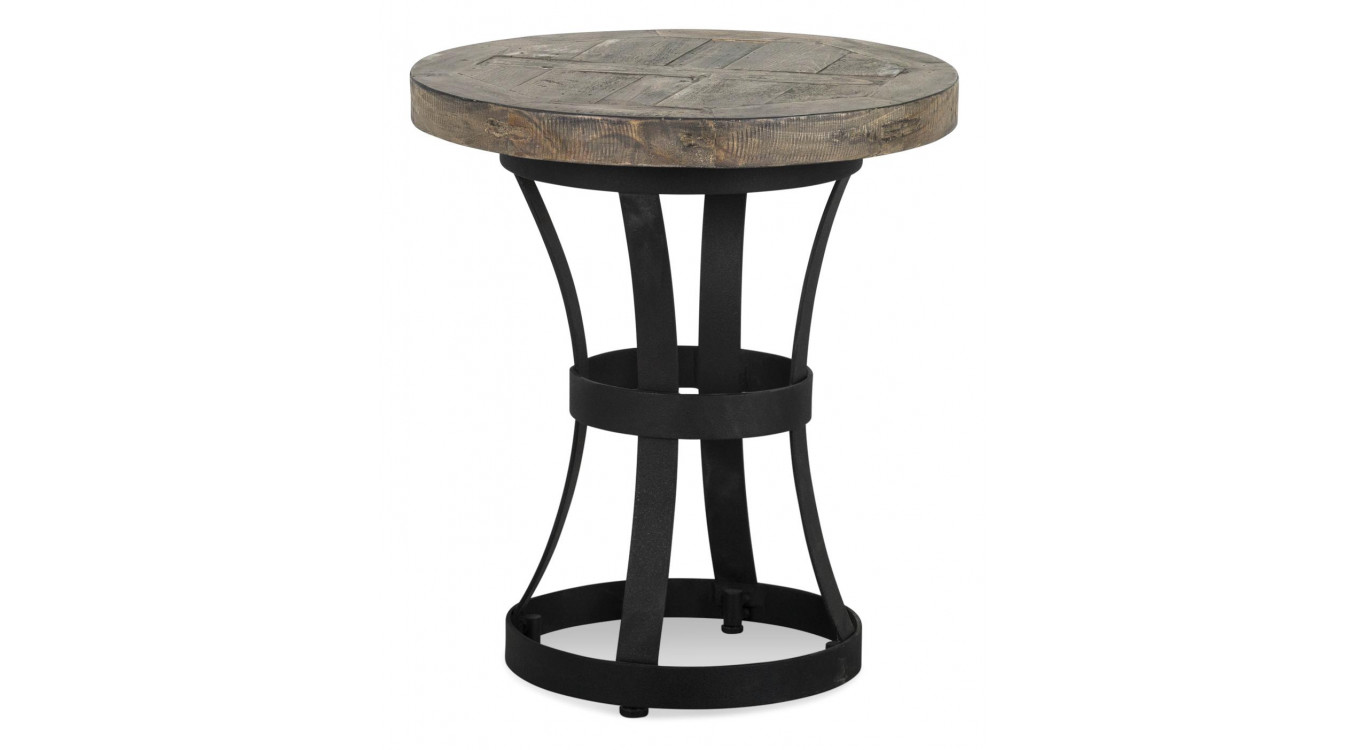 Table De Chevet Bois Métal Marron 45x45x50cm