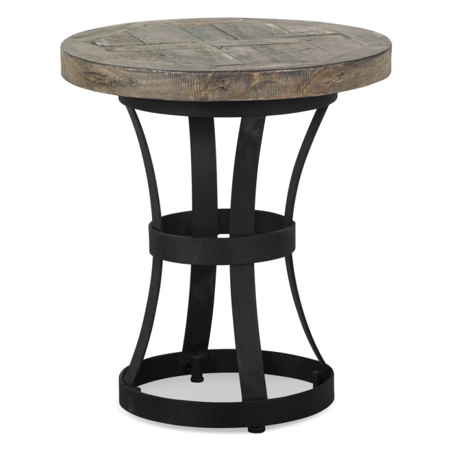 Table De Chevet Bois Métal Marron 45x45x50cm