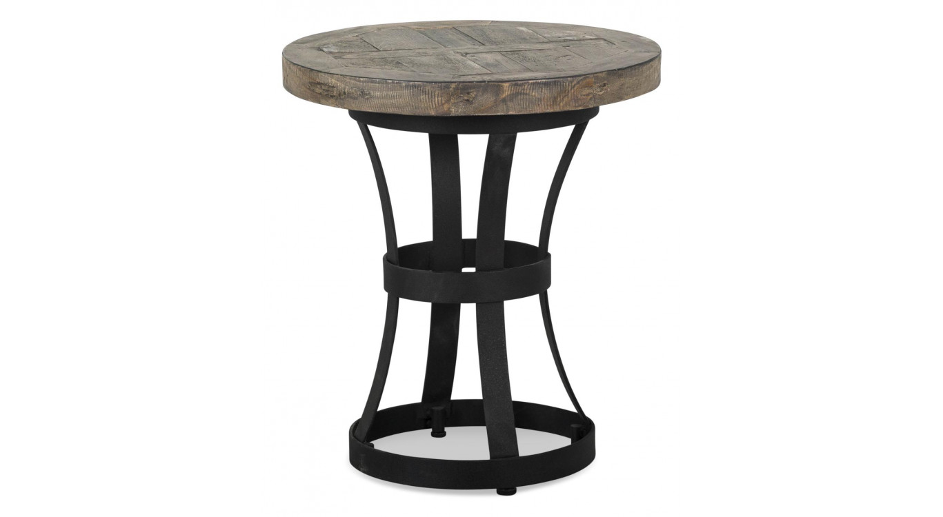 Table De Chevet Bois Métal Marron 45x45x50cm