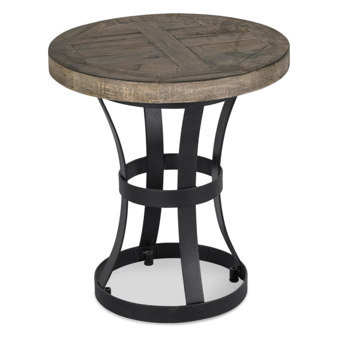 Table De Chevet Bois Métal Marron 45x45x50cm