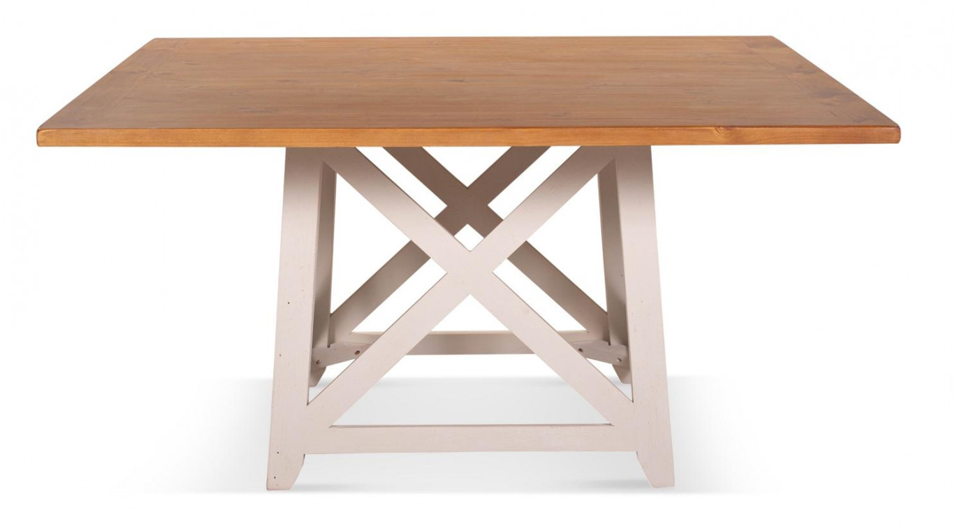 Table à Manger Bois Blanc 150x150x77cm