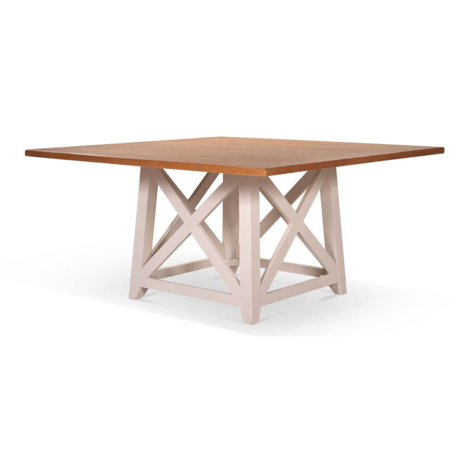 Table à Manger Bois Blanc 150x150x77cm