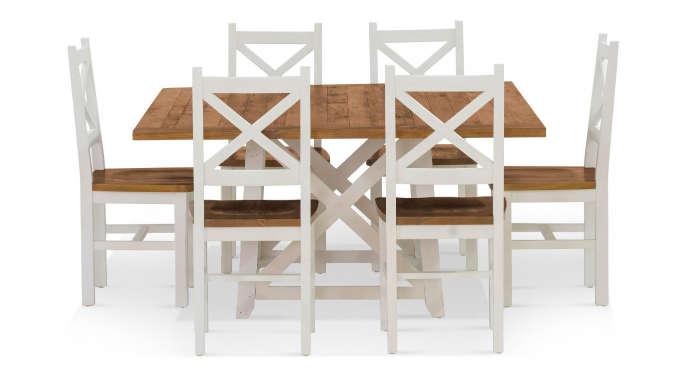 Table à Manger Bois Blanc 150x150x77cm
