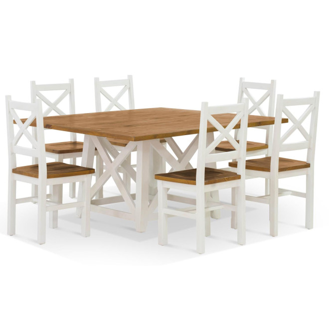 Esstisch Holz Weiß 150x150x77cm