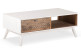Table Basse 1 Tiroir Bois Blanc 120x60x45cm