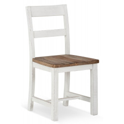 Lot de 2 Chaises Bois Blanc 47.5x50x92.5cm