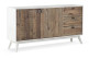 Buffet 3 Tiroirs Bois Blanc 160x40x85cm