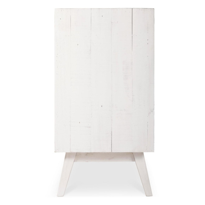 Kommode mit 6 Schubladen Holz Weiß 130x45x85cm