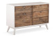 Commode 6 Tiroirs Bois Blanc 130x45x85cm
