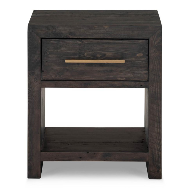 Table De Chevet 1 Tiroir Bois Marron 55x45x65cm