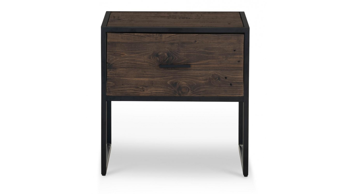 Nachttisch 1 Schublade Holz Metall Braun 55x55x55cm