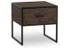 Table De Chevet 1 Tiroir Bois Métal Marron 55x55x55cm