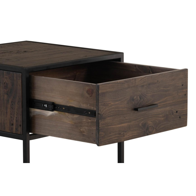 Nachttisch 1 Schublade Holz Metall Braun 55x55x55cm