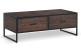 Table Basse 2 Tiroirs Bois Métal Marron 120x60x42.5cm