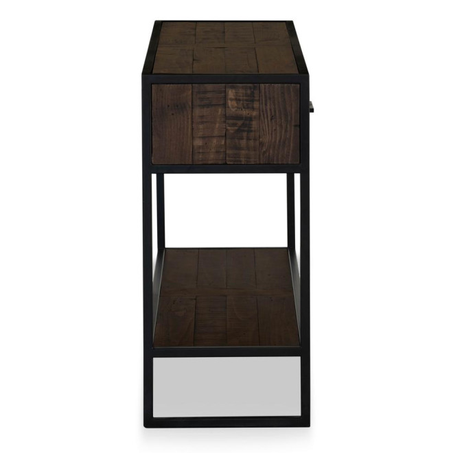 Konsole mit 2 Schubladen Holz Metall Braun 120x35x75cm