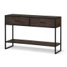Console 2 Tiroirs Bois Métal Marron 120x35x75cm