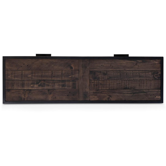 Console 2 Tiroirs Bois Métal Marron 120x35x75cm