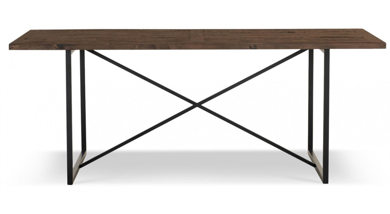 Esstisch Holz Metall Braun 200x100x76cm