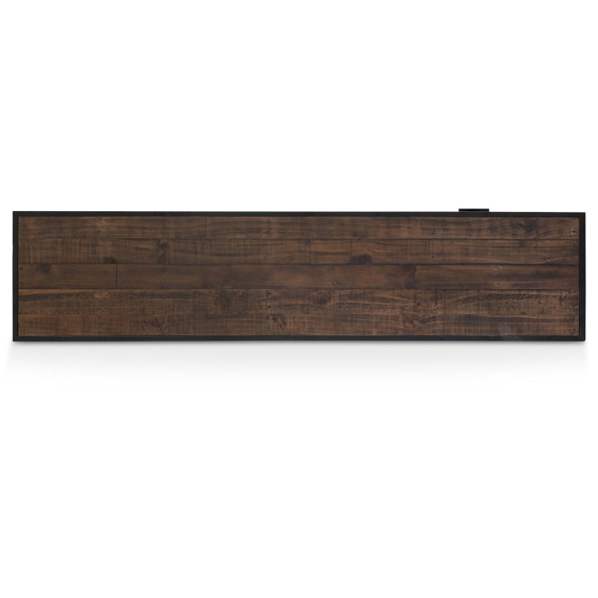 Meuble TV 3 Tiroirs Bois Métal Marron 200x45x65cm