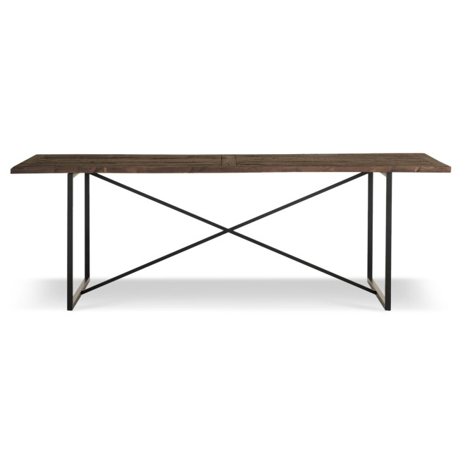 Table à Manger Bois Métal Marron 230x100x76cm