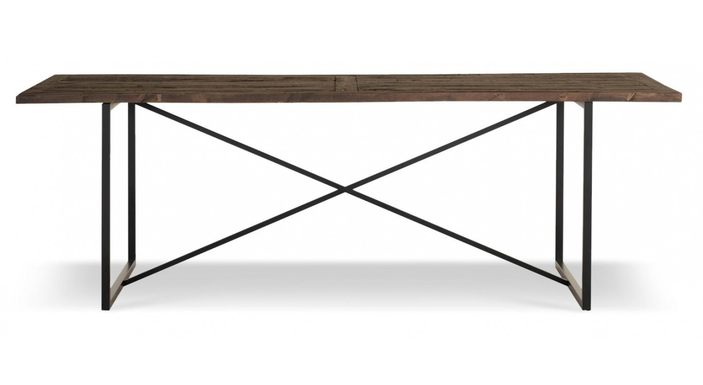Esstisch Holz Metall Braun 230x100x76cm