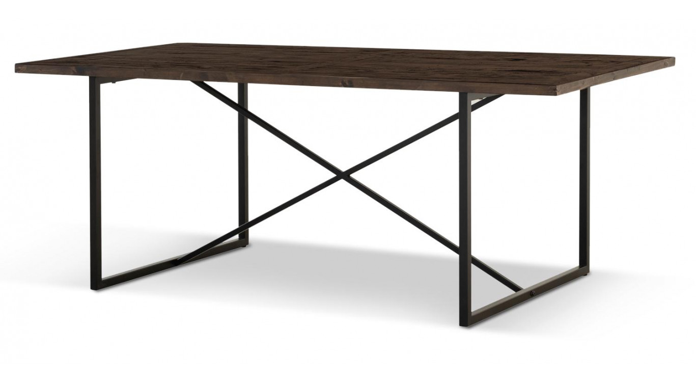 Esstisch Holz Metall Braun 200x100x76cm