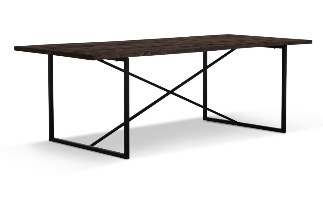Table à Manger Bois Métal Marron 230x100x76cm