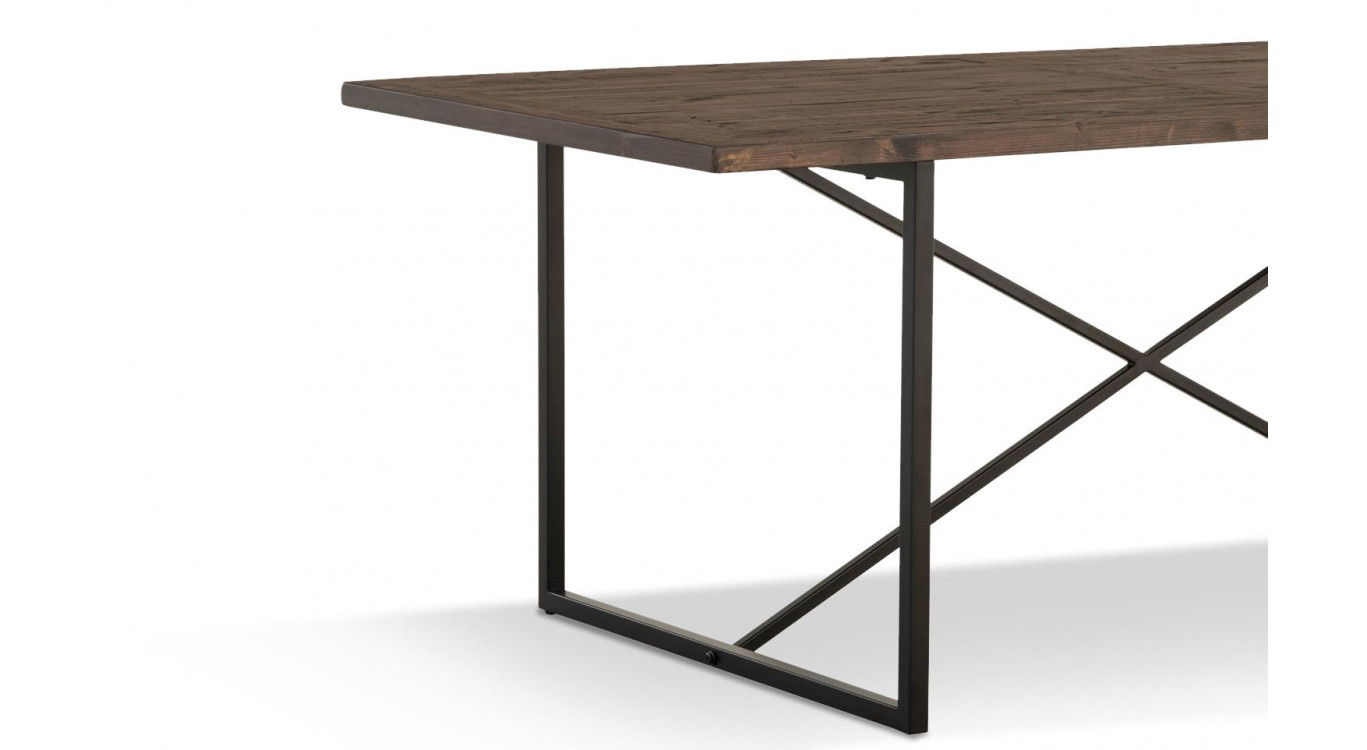 Esstisch Holz Metall Braun 200x100x76cm