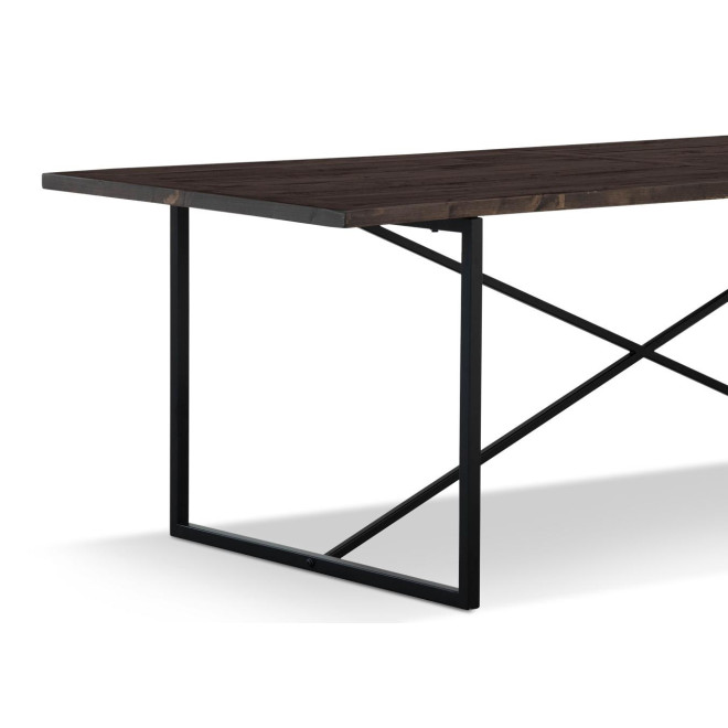 Table à Manger Bois Métal Marron 230x100x76cm