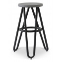 Hocker Holz Metall Schwarz 45x45x65cm
