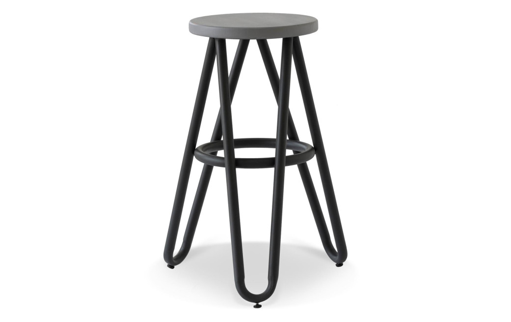 Tabouret Bois Métal Noir 45x45x65cm