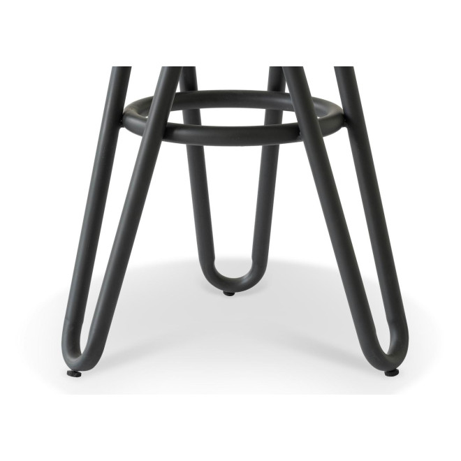Tabouret Bois Métal Noir 45x45x65cm