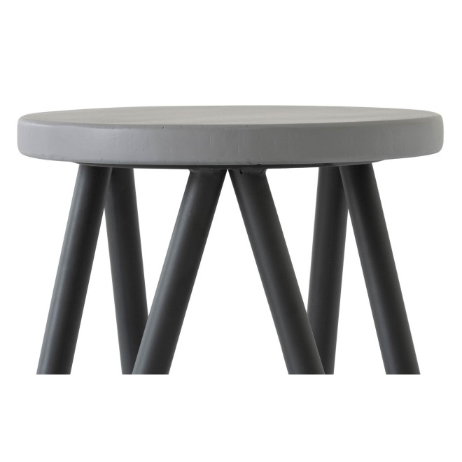 Tabouret Bois Métal Noir 45x45x65cm