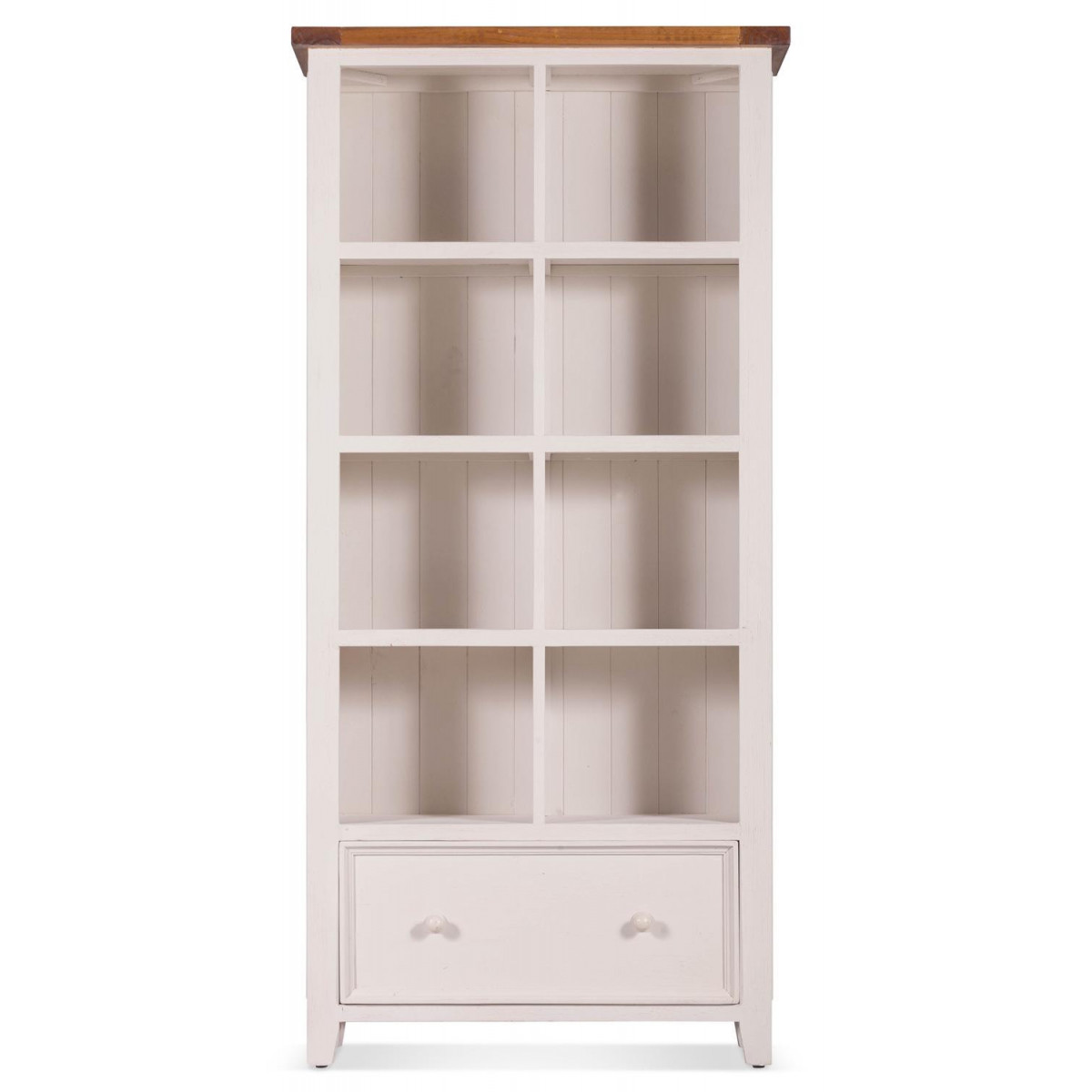 Bibliothèque 1 Tiroir Bois Blanc 90x32x187cm