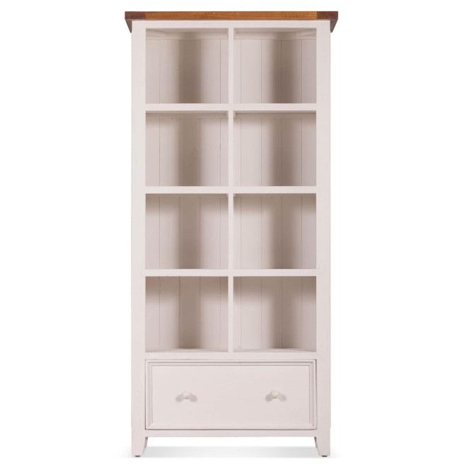 Bibliothèque 1 Tiroir Bois Blanc 90x32x187cm