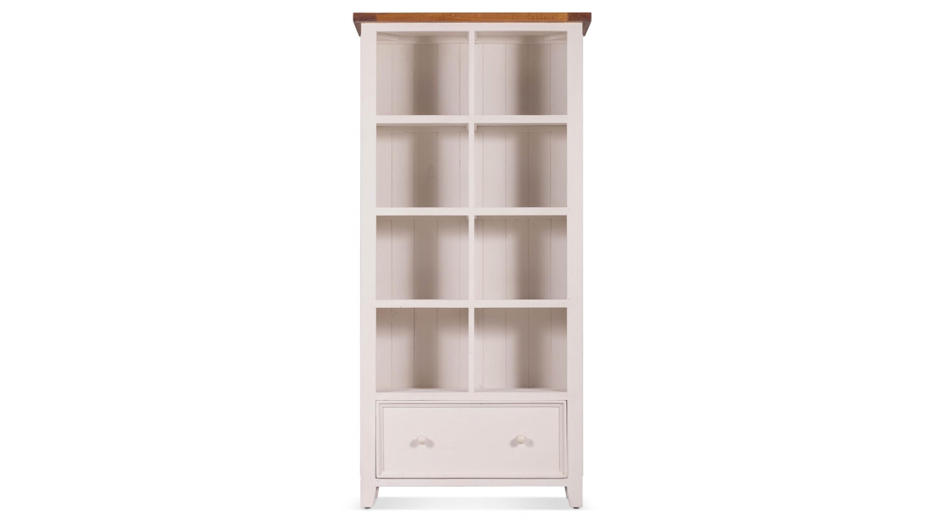 Bibliothèque 1 Tiroir Bois Blanc 90x32x187cm