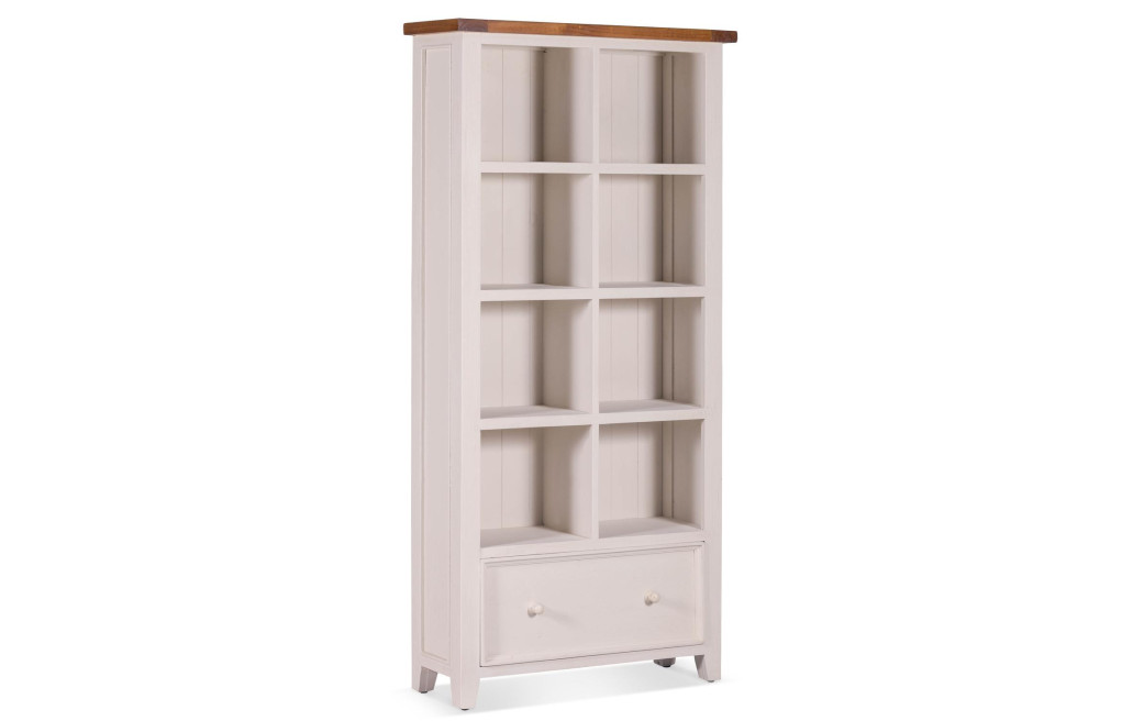 Bibliothèque 1 Tiroir Bois Blanc 90x32x187cm
