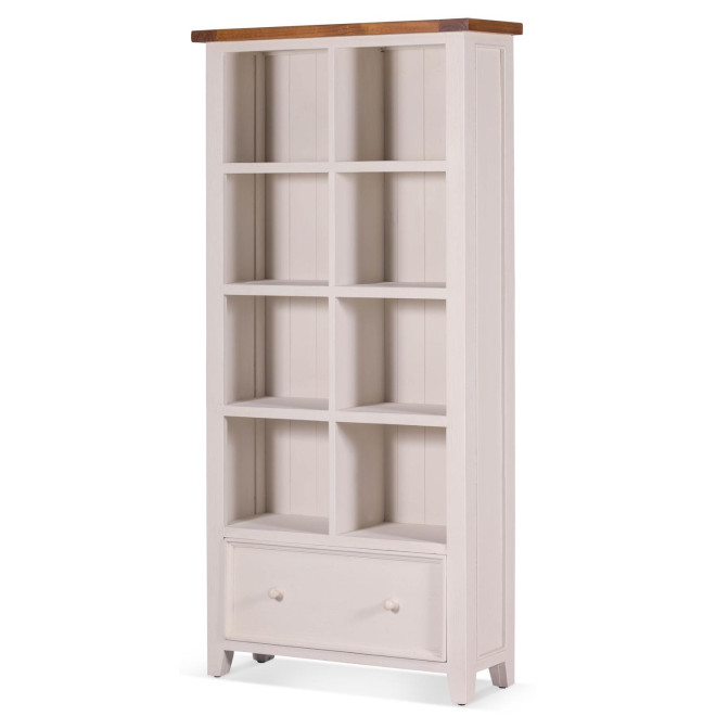 Bibliothèque 1 Tiroir Bois Blanc 90x32x187cm