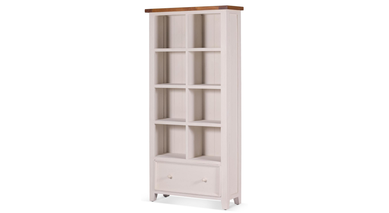 Bibliothèque 1 Tiroir Bois Blanc 90x32x187cm