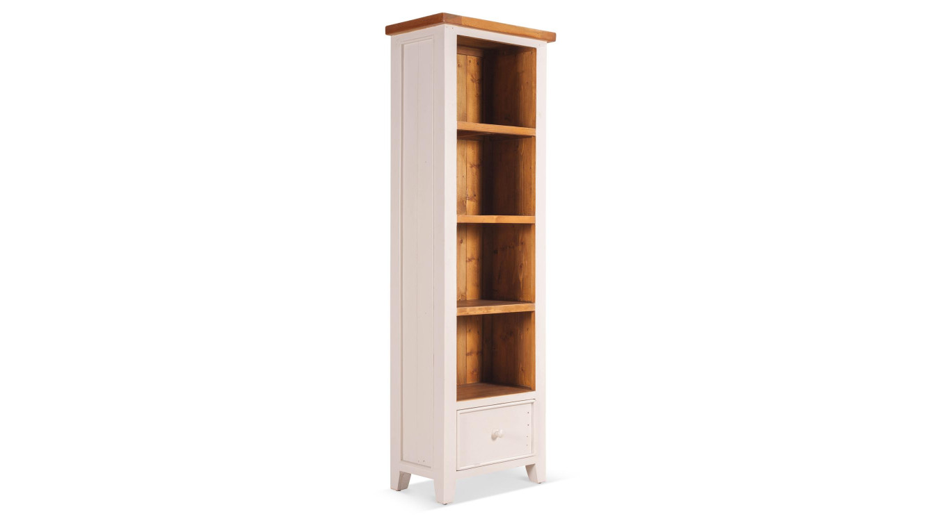 Bibliothèque 1 Tiroir Bois Blanc 60x35x180cm