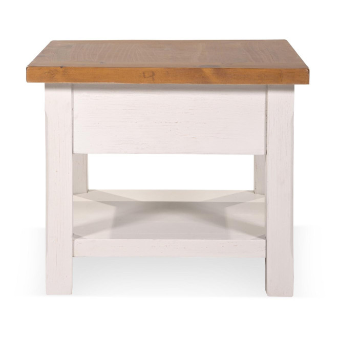 Nachttisch 1 Schublade Holz Weiß 60x60x50cm