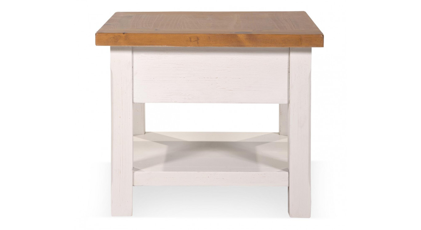 Nachttisch 1 Schublade Holz Weiß 60x60x50cm