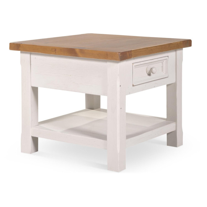 Nachttisch 1 Schublade Holz Weiß 60x60x50cm
