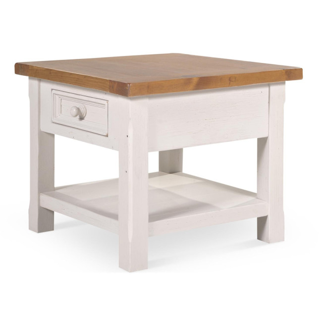 Nachttisch 1 Schublade Holz Weiß 60x60x50cm