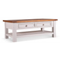 White Wood 2 Drawer Coffee Table 120x65x45cm