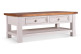 Niedriger Tisch mit 2 Schubladen Holz Weiß 120x65x45cm