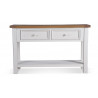 Console 2 Tiroirs Bois Blanc 120x40x74cm